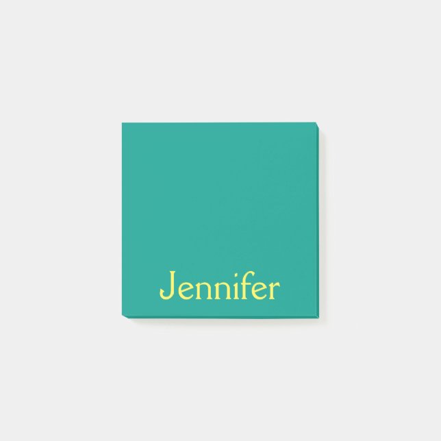 Notes de post-it personnalisées par vert turquoise (Devant)
