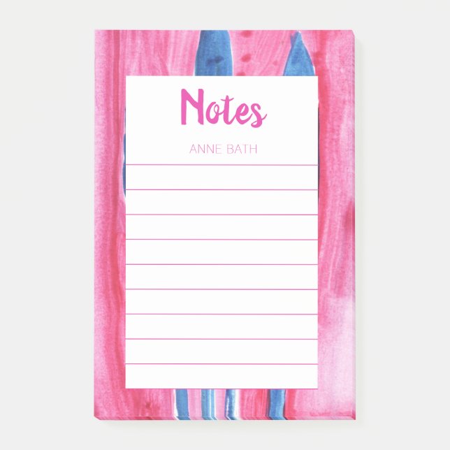 Notes de post-it Pink an Blue Watercolor (Devant)