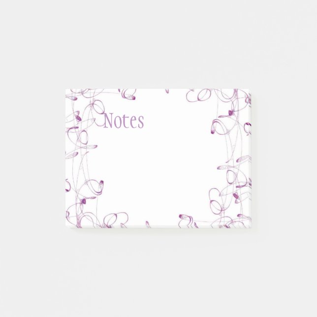 Notes de post-it pourpres de remous (Devant)
