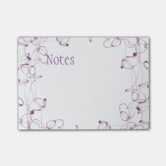 Notes de post-it pourpres de remous