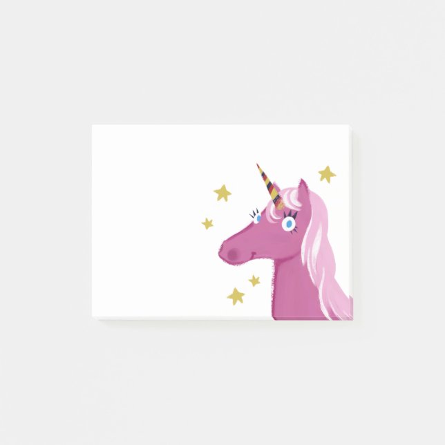 Notes de post-it roses de licorne (Devant)