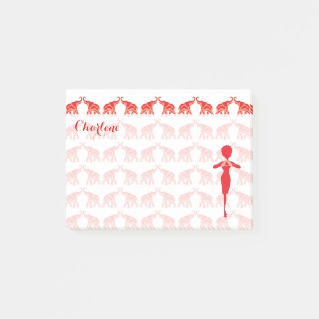 Notes de post-it rouges de diva (Devant)