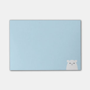 Notes de post-it semi-transparentes d'ours blanc