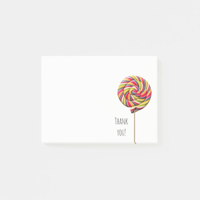 Notes de post-it Swirl Lollipop coloré (Devant)