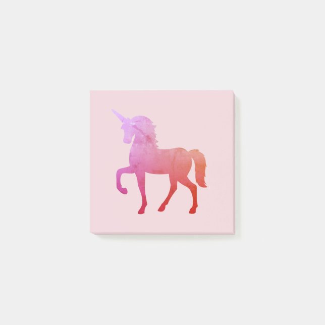 Notes de post-it Unicorne rose (Devant)