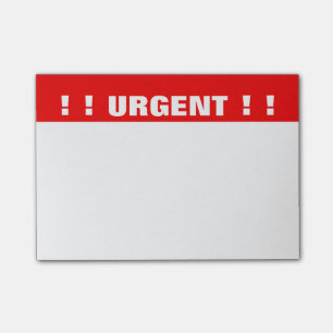 Notes de post-it "urgentes" prioritaire