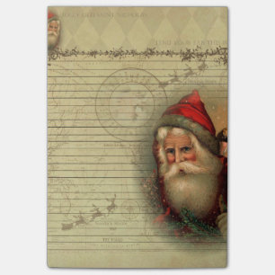 Notes de post-it vintages de Père Noël de Vieux