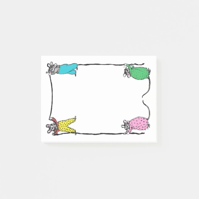 Notes de post-it vintages de souris (Devant)