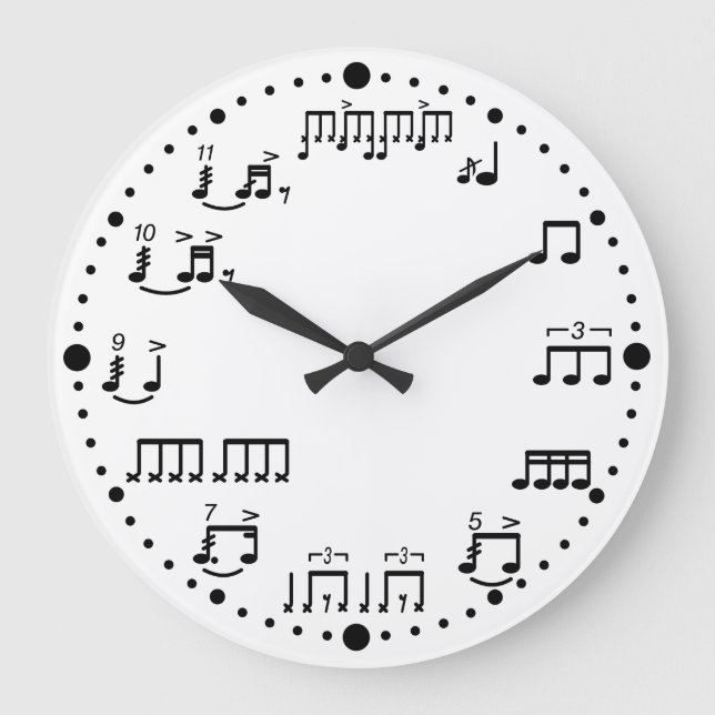 Notes de tambour et Rudiments Horloge musicale pou (Recto)