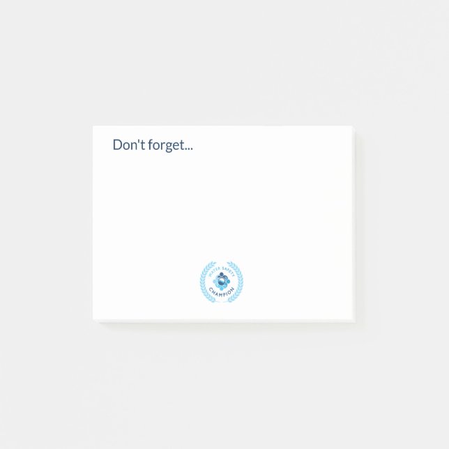 Notes du champion de la sécurité de l'eau Post-it® (Devant)