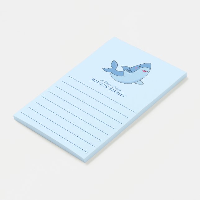 Notes du post-it de Shark Kid's Cute Kawaii (Incliné)