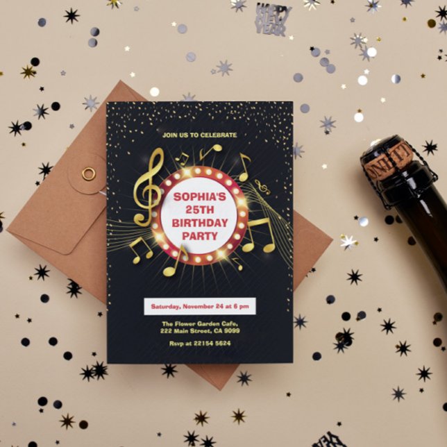 Notes et Clef Invitation d'anniversaire (Créateur téléchargé)