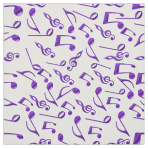Notes et clefs pourpres de musique sur tout tissu