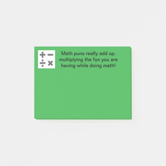 Notes humoristiques sur les mathématiques post-it (Devant)