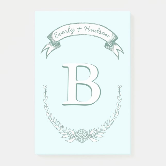 Notes Mongram Post-it® personnalisées (Devant)