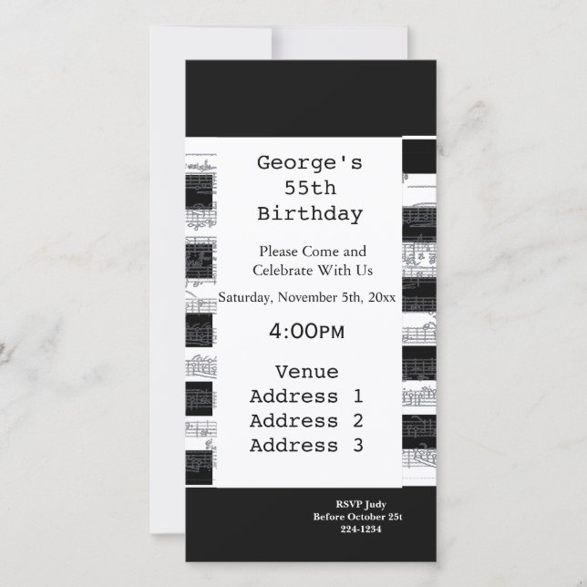 Notes musicales Anniversaire (Devant)