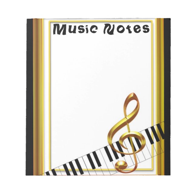 Notes musicales Bloc-notes pour piano Music Lover (Devant)