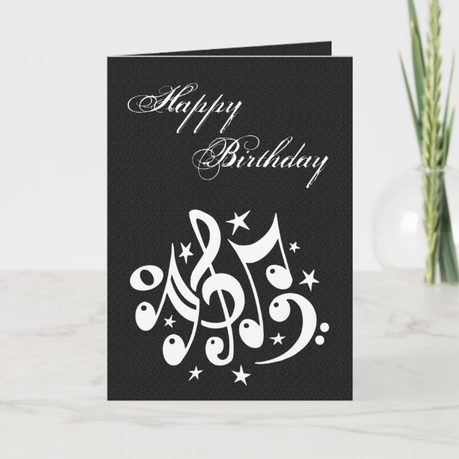 Notes musicales Carte d'anniversaire (Devant)