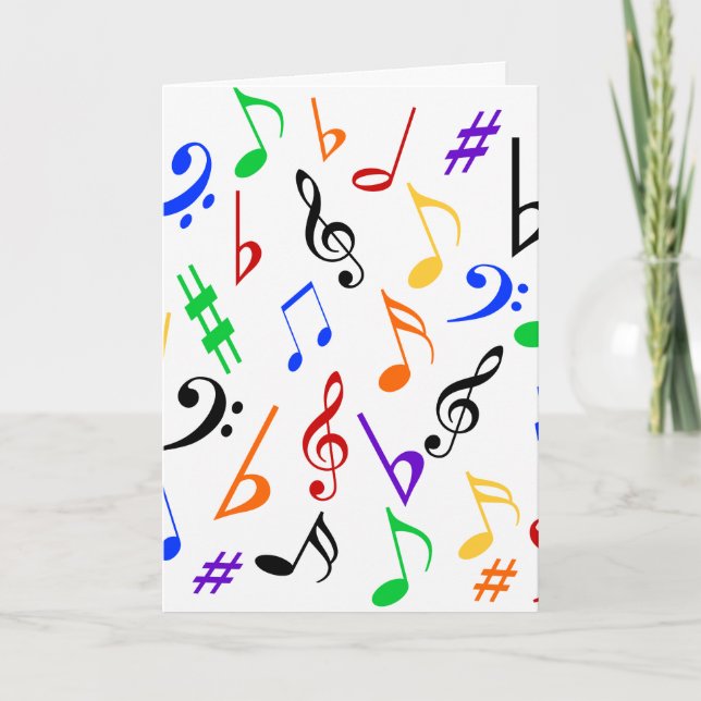 Notes musicales Carte de vacances - Multi (Devant)