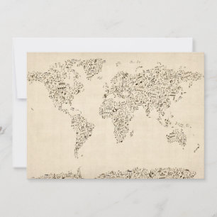 Notes musicales Carte du monde