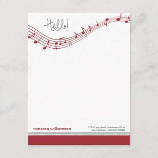 Notes musicales Cartes de notes plats personnalisé