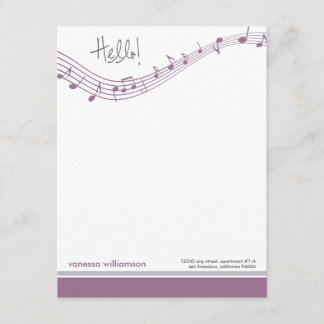 Notes musicales Cartes de notes plats personnalisé
