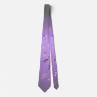 Notes musicales Cravate brillant violet