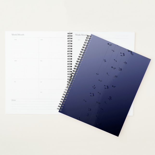 Notes musicales Dark Ombre Marine (Devant avec enveloppe)