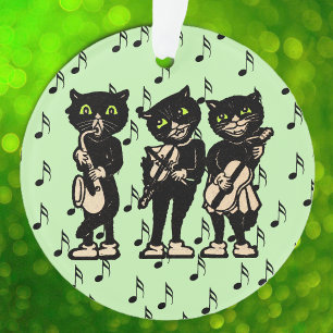 Notes musicales de Black Cats musicien vintage