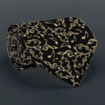 Notes musicales d'or et de noir et cravate de<br><div class="desc">Notes musicales d'or et de noir et cravate de musique de symboles. Un défilement elelgant,  un motif ornemental des notes musicales et des clefs sur un arrière - plan noir. Un grand cadeau pour votre musicien ou mélomane préféré.


#rainbow #music de #musicalnotes</div>