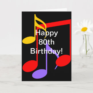 Notes musicales du 80e anniversaire Carte de voeux