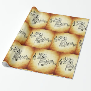 Notes musicales Enveloppe cadeau papier Vintage