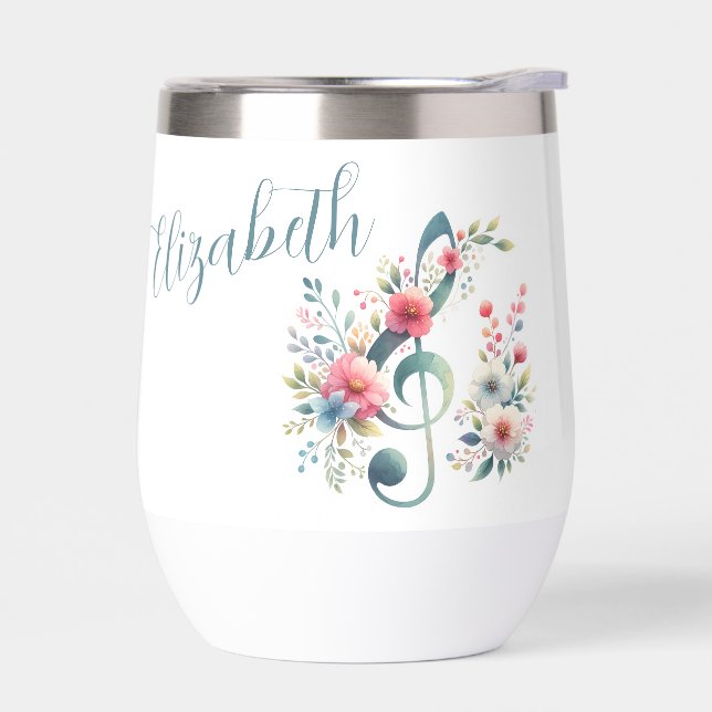 Notes musicales et fleurs personnalisées (Gauche)