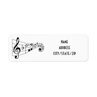 NOTES MUSICALES ÉTIQUETTE DE ADRESSE