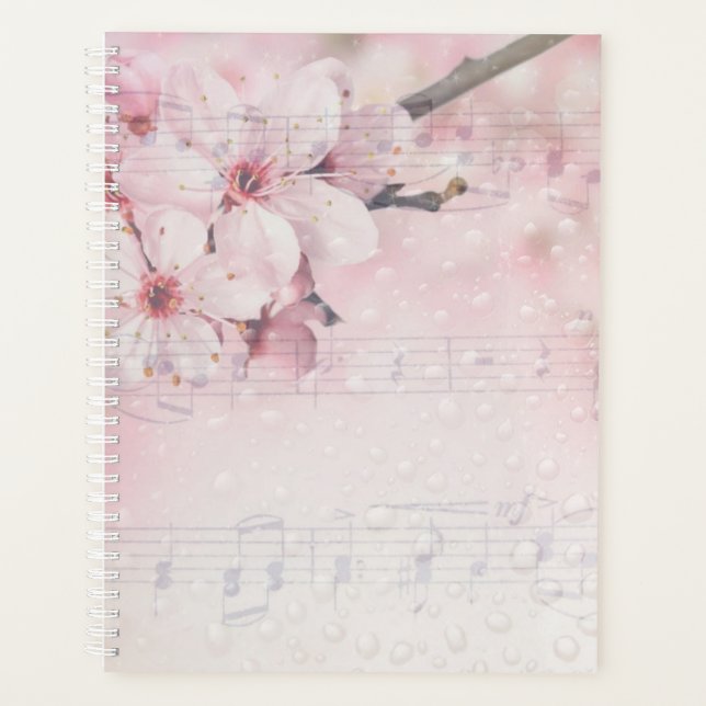 Notes musicales florales roses Art à thème (Devant)