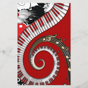 Notes musicales Grunge Floral Swirls