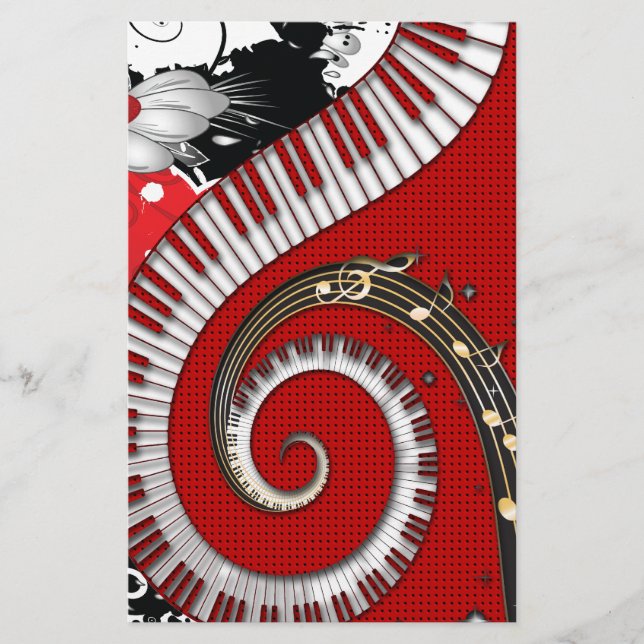 Notes musicales Grunge Floral Swirls (Devant)