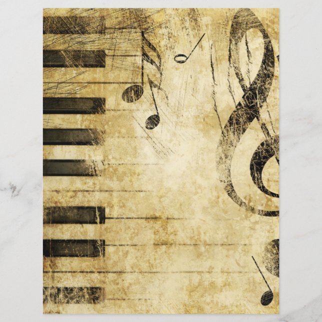 Notes musicales Grungy vintage Scrapbook (Devant)