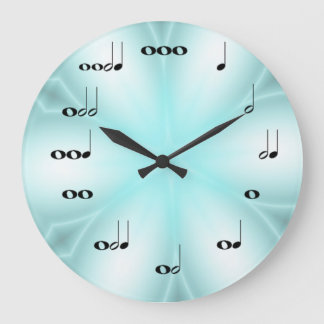 Notes musicales Horloge sur bleu clair