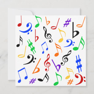 Notes musicales Invitation personnalisable - Multi