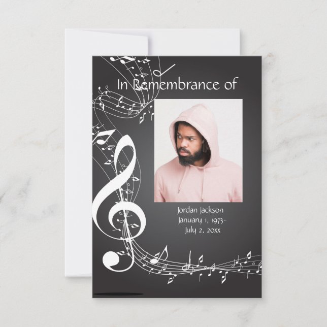 Notes musicales Invitations du service commémorati (Devant)