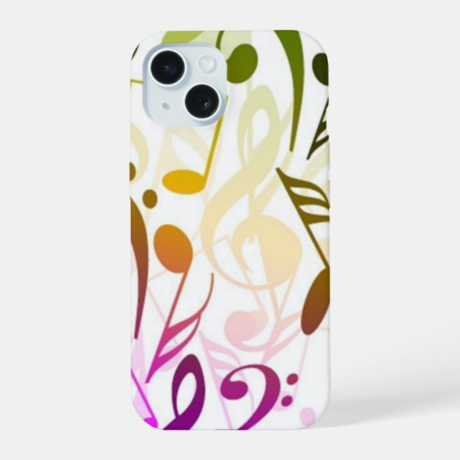 Notes musicales iPhone 15 Coque (Verso)