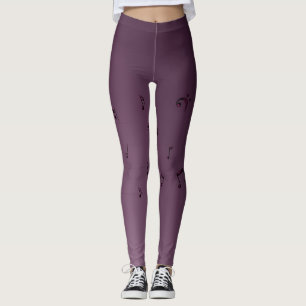 Notes musicales Leggings mauve