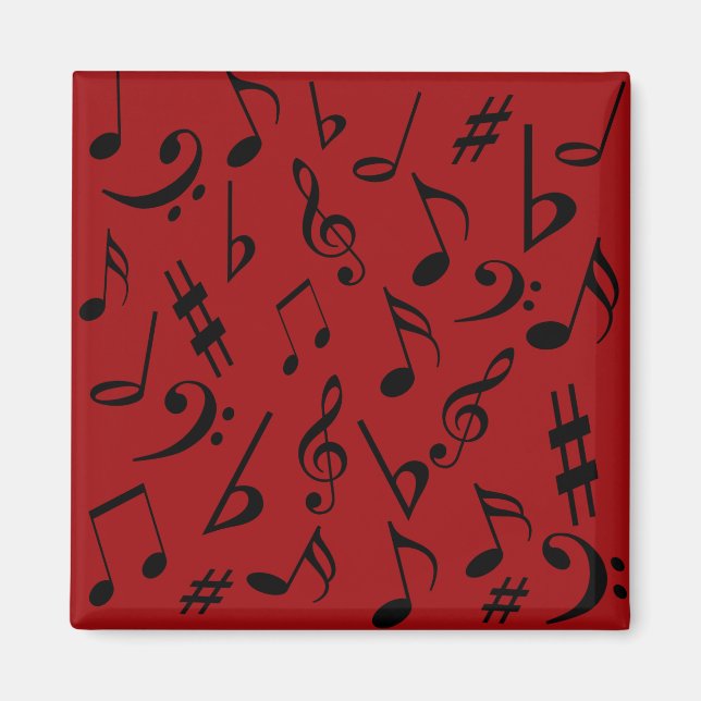 Notes musicales Magnet - Rouge (Devant)