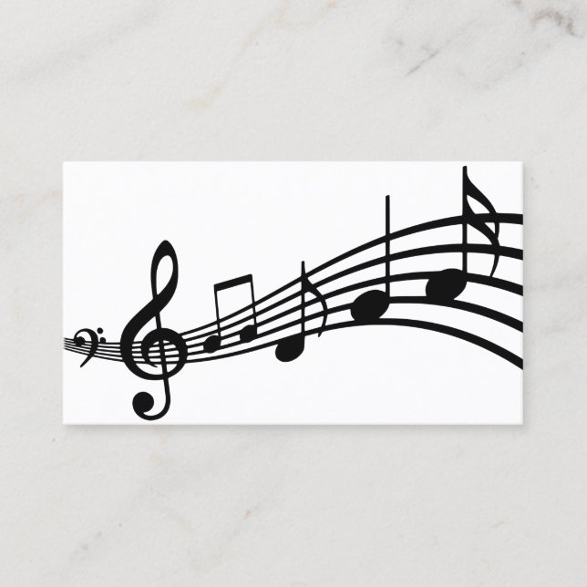 Notes musicales minimales simples| Carte de visite (Devant)