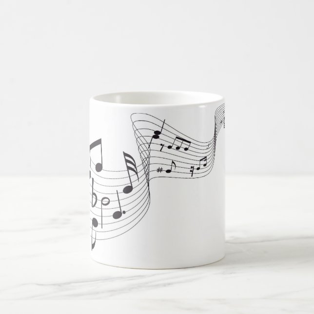 Notes musicales - noir/blanc tasse Morphing de 11 (Centre)