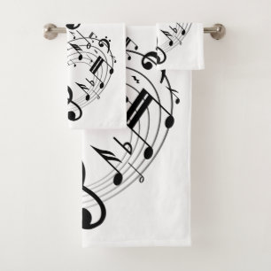 Notes musicales noires dans la forme ovale