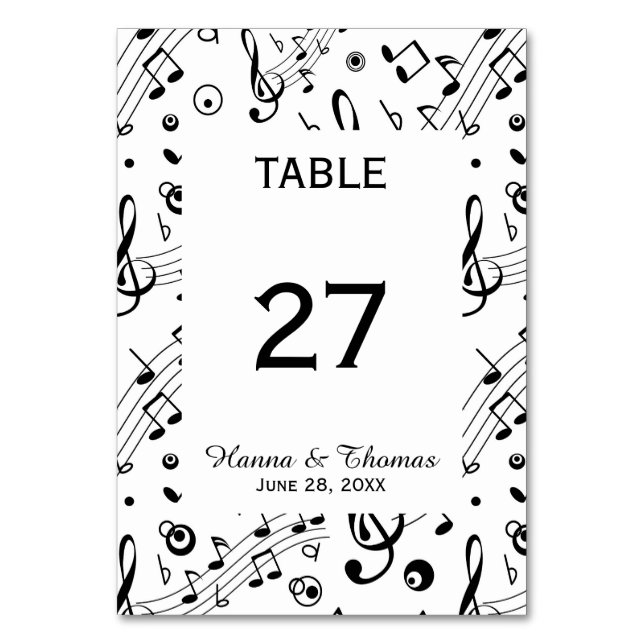 Notes musicales Numéro de table du Mariage de musi (Par défaut)