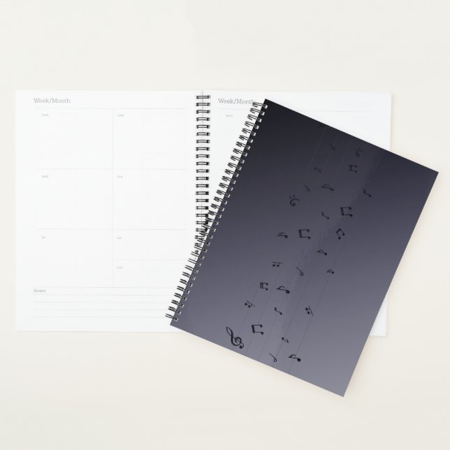 Notes musicales Ombre foncé gris (Devant avec enveloppe)