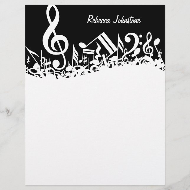 Notes musicales personnalisées blanches mélangées  (Devant)